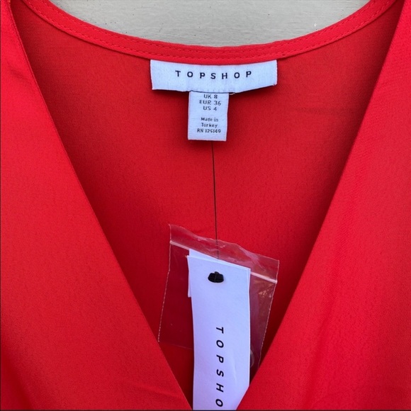 TopShop Wrap Red Mini Dress - Picture 5 of 7